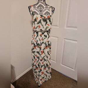 Bird of paradise print maxi dress‎